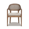 Americana - Mid-Century Modern Cane Back Dining Chair Textured Weave - Taupe Beige