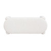 Hugo - Oval Fully Upholstered Bench - Milk Cream White