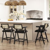 Milan - Modern Webbing Back Stool With Arms (Set of 3) Milan - Modern Webbing Back Stool With Arms (Set of 3)