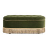 Melinda - Oval Tufted Bullion Fringe Storage Bench