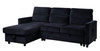 Ivy - Velvet Reversible Sleeper Sectional Sofa With Storage Chaise And Side Pocket