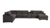 Celine - Chenille Fabric Corner Sectional Sofa With Right Facing Chaise, Cupholders, And Charging Ports - Gray
