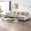 Nolan - Fabric 6 Piece Sectional Sofa With Pillows And Interchangeable Legs Nolan - Fabric 6 Piece Sectional Sofa With Pillows And Interchangeable Legs