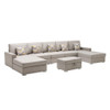 Nolan - Fabric 6 Piece Sectional Sofa With Pillows And Interchangeable Legs Nolan - Fabric 6 Piece Sectional Sofa With Pillows And Interchangeable Legs