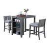 Graham - 3 Piece Small Space Counter Height Dining Table With Shelves And 2 Chairs (Set of 3) Graham - 3 Piece Small Space Counter Height Dining Table With Shelves And 2 Chairs (Set of 3)