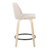 Toriano - Contemporary, Fixed Height Counter Stool With Swivel And Round Footrest (Set of 2) Toriano - Contemporary, Fixed Height Counter Stool With Swivel And Round Footrest (Set of 2)