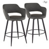 Margarite - Contemporary Fixed Height Counter Stool With Swivel With Round Footrest (Set of 2) Margarite - Contemporary Fixed Height Counter Stool With Swivel With Round Footrest (Set of 2)