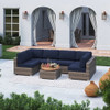 Seating Set With Cushions Handcrafted Wicker Design Seating Set With Cushions Handcrafted Wicker Design