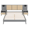 Bed Frame With 2 Nightstands Elegant Design With Lamps