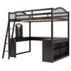 Loft Bed With Drawers, Cabinet, Shelves With Desk