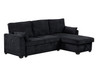Ember - 92"W Fabric Sleeper Sectional with Reversible Storage Chaise