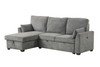 Ember - 92"W Fabric Sleeper Sectional with Reversible Storage Chaise