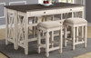 Drop Leaf Table With 4 Stools - Antique White