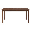 Contemporary Slat Top Acacia Wood Outdoor Dining Table