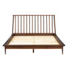 Mid-Century Modern Solid Wood Platform Bed Frame With Spindle Headboard
