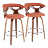 Gardenia - Mid Century Modern Fixed Height Counter Stool With Swivel (Set of 2)