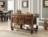 Kaif - Distressed Chestnut Kitchen Cart - Chestnut