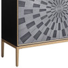 Quilla - Brass Console Cabinet - Black / Gery Quilla - Brass Console Cabinet - Black / Gery