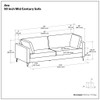 Ava - Mid Century Sofa, Upholstered