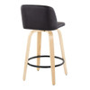 Toriano - Contemporary Modern Fixed Height Counter Stool Swivel With Round Footrest (Set of 2) Toriano - Contemporary Modern Fixed Height Counter Stool Swivel With Round Footrest (Set of 2)