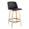 Toriano - Contemporary Modern Fixed Height Counter Stool Swivel With Round Footrest (Set of 2) Toriano - Contemporary Modern Fixed Height Counter Stool Swivel With Round Footrest (Set of 2)