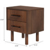 Logan - Mid-Century Modern Nightsd Bed Side Tables With 2 Drawers - Brown Logan - Mid-Century Modern Nightsd Bed Side Tables With 2 Drawers - Brown