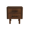 Logan - Mid-Century Modern Nightsd Bed Side Tables With 2 Drawers - Brown Logan - Mid-Century Modern Nightsd Bed Side Tables With 2 Drawers - Brown