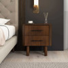 Logan - Mid-Century Modern Nightsd Bed Side Tables With 2 Drawers - Brown Logan - Mid-Century Modern Nightsd Bed Side Tables With 2 Drawers - Brown