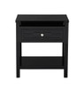 Dylan - Wooden End Side Table Nightstand With Glass Top And Drawer