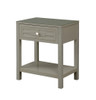 Dylan - Wooden End Side Table Nightstand With Glass Top And Drawer