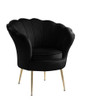 Angelina - Velvet Scalloped Back Barrel Accent Chair With Metal Legs