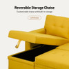 Lucca - Linen Reversible Sleeper Sectional Sofa With Storage Chaise Lucca - Linen Reversible Sleeper Sectional Sofa With Storage Chaise