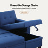 Lucca - Linen Reversible Sleeper Sectional Sofa With Storage Chaise