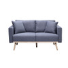 Easton - Linen Fabric Loveseat With USB Charging Ports Pockets And Pillows Easton - Linen Fabric Loveseat With USB Charging Ports Pockets And Pillows