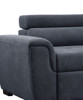 Haris - Fabric Sleeper Sofa Sectional With Adjustable Headrest And Storage Ottoman - Dark Gray