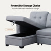 Lexi - Vegan Leather Modern Reversible Sleeper Sectional Sofa With Storage Chaise Lexi - Vegan Leather Modern Reversible Sleeper Sectional Sofa With Storage Chaise