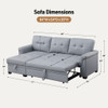 Lexi - Vegan Leather Modern Reversible Sleeper Sectional Sofa With Storage Chaise Lexi - Vegan Leather Modern Reversible Sleeper Sectional Sofa With Storage Chaise