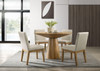 Jasper - Wide Contemporary Round Dining Table With Fabric Chairs Set Jasper - Wide Contemporary Round Dining Table With Fabric Chairs Set