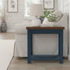 Nantucket - Side Table - Blue Denim, Whiskey Nantucket - Side Table - Blue Denim, Whiskey