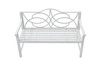 Outdoor Garden Patio Bench With Backrest And Armrest, Slatted Seat For Park, Yard & Porch, Balcony, Accommodates 2 - 3 People - White