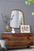 Irrgeular Mirror With Wood Frame, Wall Mirror For Living Room Bathroom Entryway - Brown