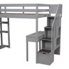 Loft Bed With Storage Drawers, Desk And Stairs With Shelves