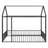 Metal Bed House Bed Frame With Fence