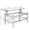 Glass Lift Top Coffee Table, Modern Simple 2-Layer Tempered Glass Coffee Table For Living Room - Black