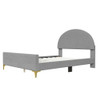 Upholstered Platform Bed With Classic Semi-Circle Shaped Headboard