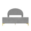 Upholstered Platform Bed With Classic Semi-Circle Shaped Headboard