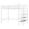 Loft Bed With Upper Grid Storage Shelf And Lateral Storage Ladder