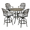 Round 41.97" Long Bar Height Dining Set With Cushions