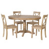 Modern Dining Table Set For 4, Round Table And 4 Kitchen Room Chairs, 5 Piece Kitchen Table Set For Dining Room, Dinette, Breakfast Nook
