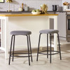 Modern Simple Counter Stool With Upholstered Seat (Set of 2) Modern Simple Counter Stool With Upholstered Seat (Set of 2)